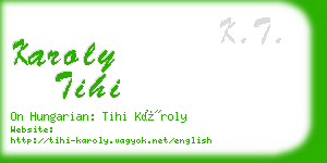 karoly tihi business card